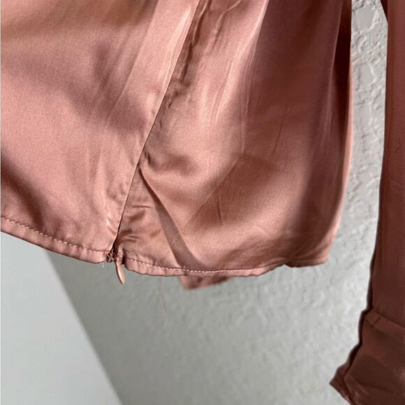 Mustard Seed Square Neck Puff Sleeve Peplum Top Rosette NWT - Picture 8 of 13